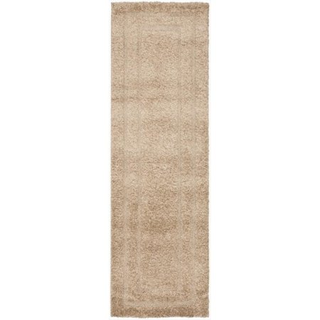 SAFAVIEH 3 ft. 3 in. x 5 ft. 3 in. Small Rectangle Beige and Beige Florida Shag Rug SG454-1313-3